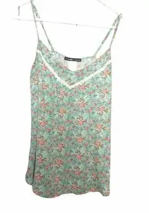 Love Squared Boho Style Spaghetti Strap Flowy Blouse Sz M