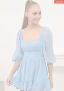 Lucy in the Sky Sky Blue Puff Sleeve Dress