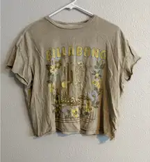 Billabong Short Sleeve Top Graphic Crop Oversized Size XS 