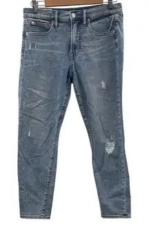 GAP Light Blue Distressed True Skinny Cropped Jeans Women's Size 6P Casual‎