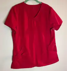 Scrubstar Red Multi Pocket Top