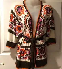 Escada SATC medallion Belted Kimono Cardigan 38