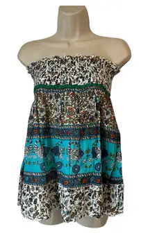 Chaudry KC |Anthropologie Women's Small Tube Top Blouse Multicolor Boho Hippie‎