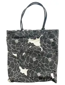 Pure Honey Black Floral Tote Bag Pocket Trendy Stylish Fashion‎ Bag Reversible