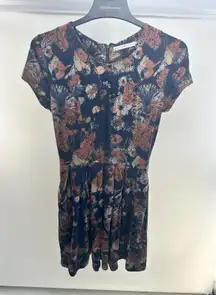 PERUVIAN‎ CONNECTION Sketchbook Dress Cotton Lycra Floral Print Size S