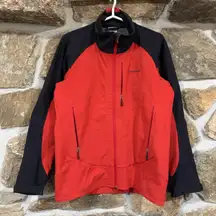 Red/Black Two Tone  Zip Up Coat Jacket Windshield Jacket