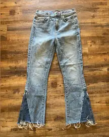 7 For All Mankind Blue Flare Wide Leg Jeans
