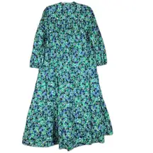 Zara Tiered Floral Cotton Midi Dress Size Large Boho Cottagecore