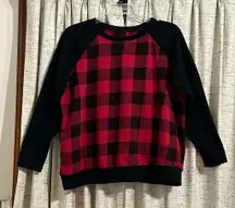 Torrid Red & Black Buffalo Plaid Cozy Fleece Sweatshirt 