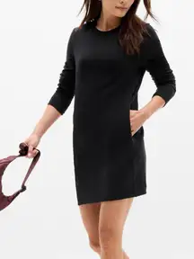 Athleta Coaster Luxe Sweatshirt Dress Black M NWT