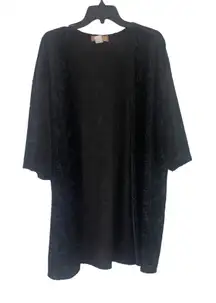 Cest La Vie‎ Women's Size Large Whimsical Goth Witchy Velvet Open Front Cardigan