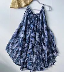 Planet Blue swim Cover Up flowy dress ONE SIZE Cold Shoulder blue purple