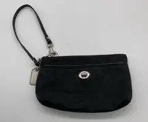 Coach  BLACK CANVAS WRISTLET POUCH