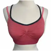 Calia By Carrie Underwood Pink/Black Gym Exercise Trendy Cross Back Sports Bra L