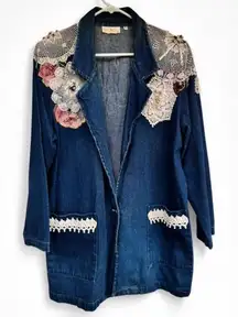 Eclectic Grandma Blazer with Doily Details