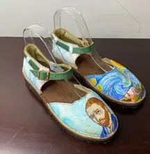 Self Portrait Handmade Custom Leather Sandals Van Gogh Starry Night &