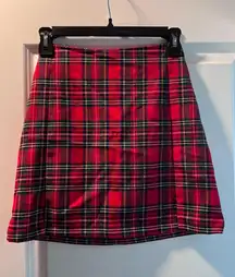Brandy Melville Cara Plaid Skirt Red Mini