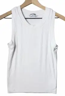 LNA Clothing Ribbed Tank Double Layer White Stretch Women's Size M