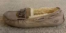 UGG  Dakota Brooch Slip On Sherpa Lined Moccasin Slipper Shoes