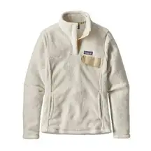 Patagonia Women's Medium Cream Re-Tool Snap-T Fleece Preppy Outdoor Pullover