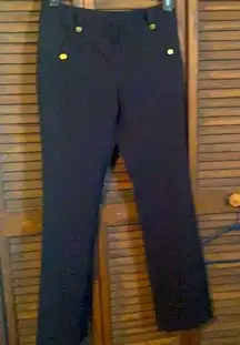 Super cute black dress pants with gold buttons