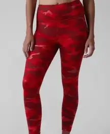 Athleta Women’s Small Metallic Red Camo Elation Train 7/8 Leggings