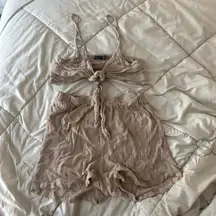 Nastygal Collection Tan Bralette and shorts set