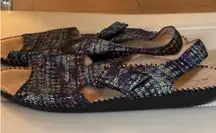 Naturalizer Women's Sandals Size 10W Metallic Woven Slingback Comfort