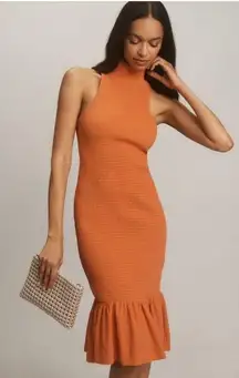 Anthropologie Sleeveless Mock-Neck Textured Midi Dress