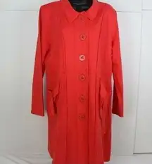 ladies long red Habitat jacket size L