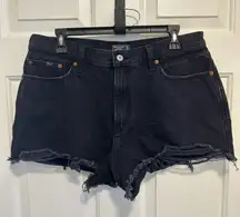 Abercrombie & Fitch Black Annie High Rise Denim Shorts Women’s Size 32/14