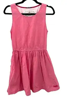 Superdry Pink Sleeveless Cotton Dress with Pockets Size XS‎