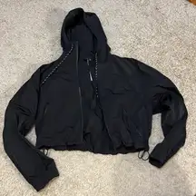 Black Cropped Rain Jacket Size 4