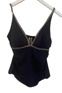 Tommy Bahama size medium tankini top black tan