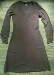 Horny Toad Faux Wrap Mauve Dress Long Sleeves Knee Length Size S