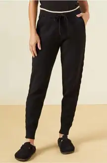 Monrow Supersoft Sweater Knit Color Block Sweats Size Small Tapered Braided $158