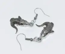 Alligator Earrings UF University Of Florida Drop Hook Charms New Silver