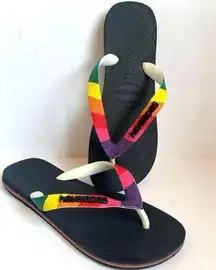 Havaianas  Rainbow Colorful Pride Strap Flip Flop Sandal Women's 7 / 8 US 39 EUR