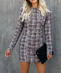 Skylar Rose + ASOS long sleeve tweed mini dress