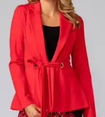 Joseph Ribkoff Bow Tie Front Jacket Blazer Lipstick Red  Size 14