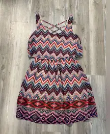 Colorful Zigzag Patterned Dress