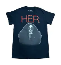 NWOT H.E.R. Tour T-Shirt Black‎ Band Tee HER Size Small 100% cotton