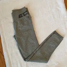 ECHT Brown Olive waist leggings with scrunch detail in the back.