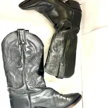 Vintage Justin Cowgirl Black Leather Boots Size 6 B mismatch