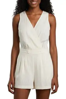 ModCloth Easy Go Sleeveless Cotton Faux Wrap Romper NWT Large