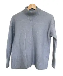 Everlane Mock Neck Wool Yak Blend Sky Blue Sweater Women's sz Small Preppy Cozy