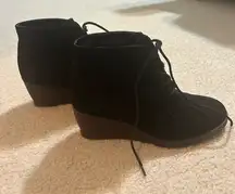Black Wedge Ankle Boots