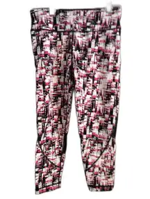 Tommy Hilfiger Pink Black Abstract Print Leggings Small S Capris