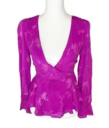 Cleobella  Charmer Blouse in Fuchsia Embroidered XS