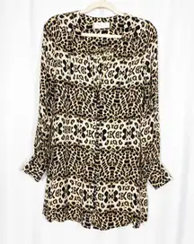 ALC Frank A.L.C. Daisy Silk Leopard Print Mini Dress Kim Kardashian